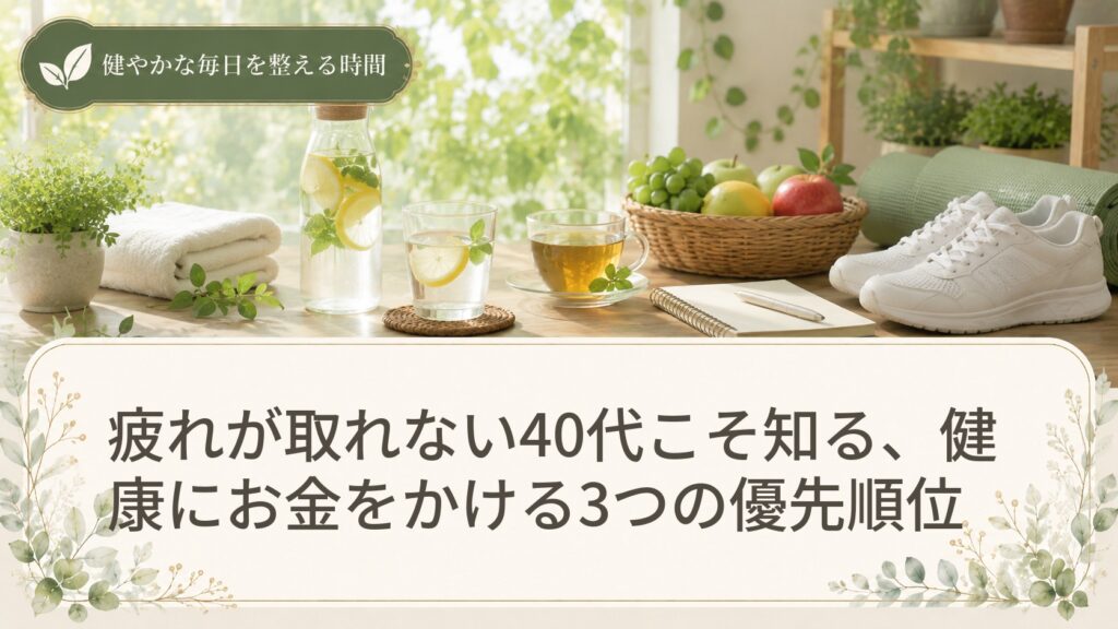 疲れが取れない40代こそ知る、健康にお金をかける3つの優先順位