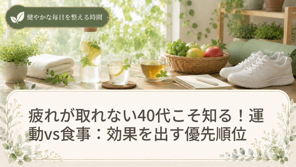 疲れが取れない40代こそ知る！運動vs食事：効果を出す優先順位