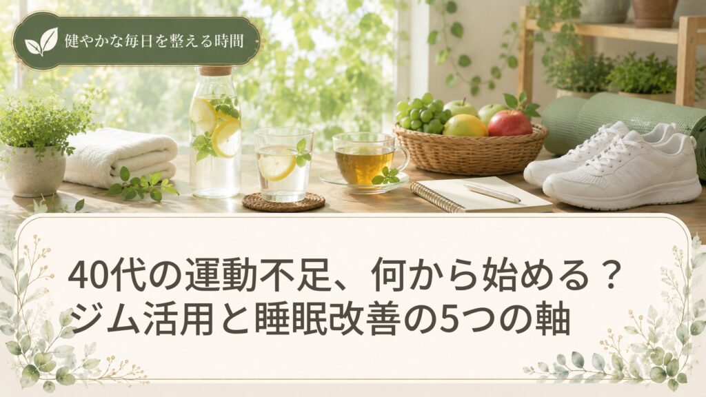 40代の運動不足、何から始める？ジム活用と睡眠改善の5つの軸