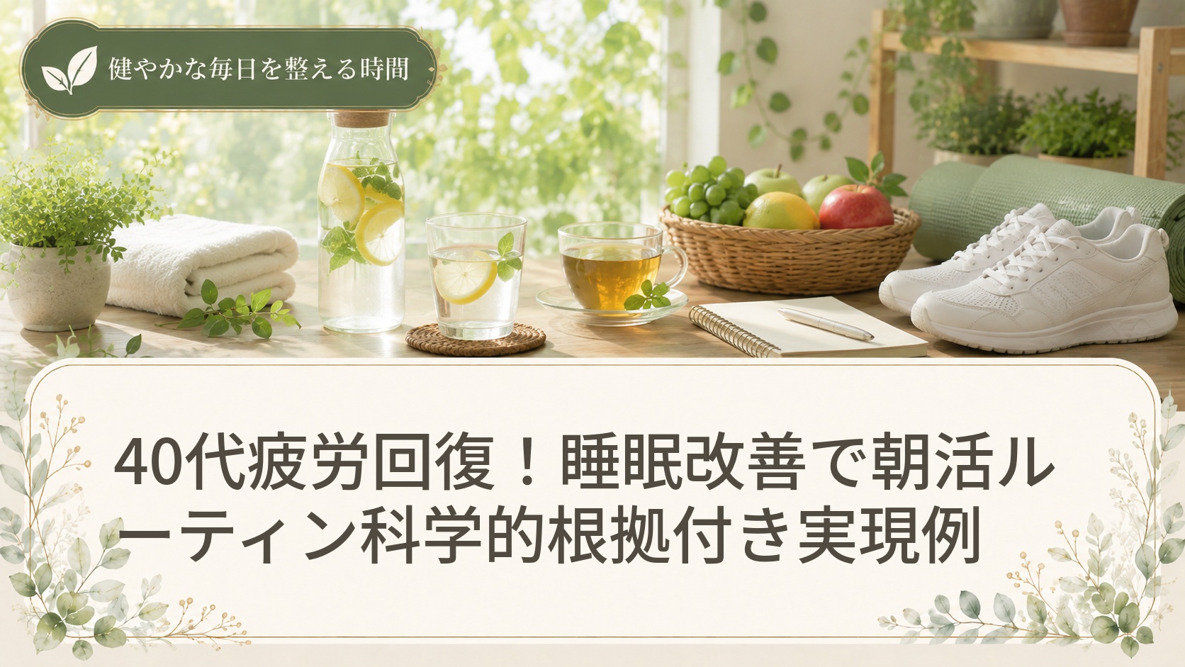 40代疲労回復！睡眠改善で朝活ルーティン科学的根拠付き実現例