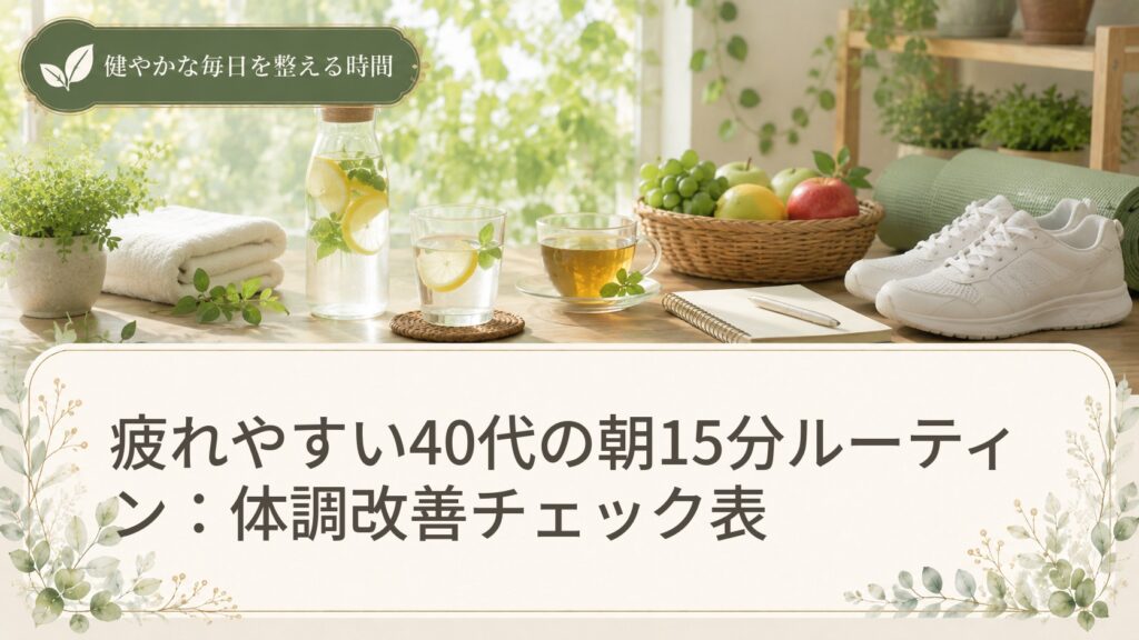 疲れやすい40代の朝15分ルーティン：体調改善チェック表