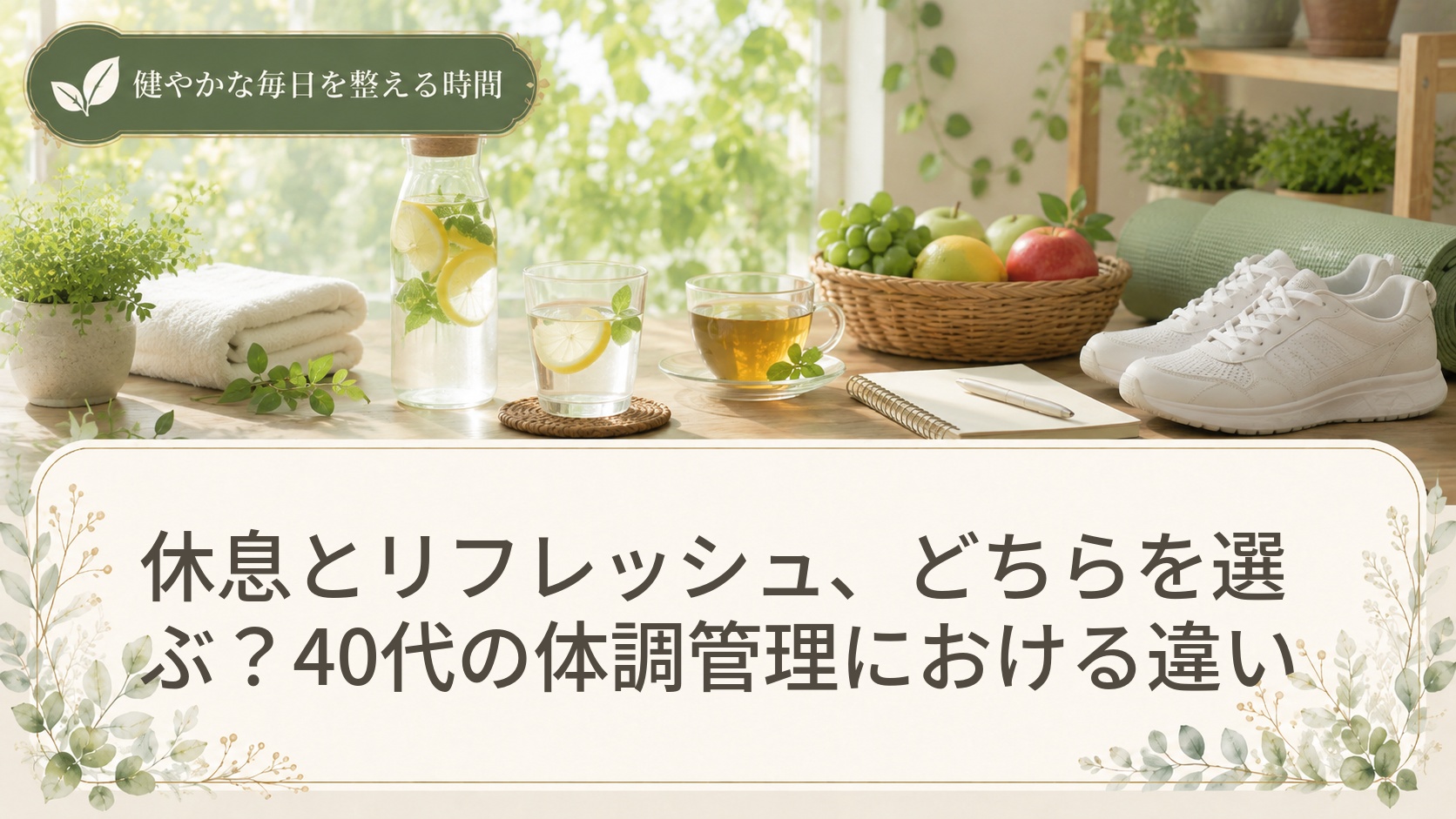 休息とリフレッシュ、どちらを選ぶ？40代の体調管理における違い