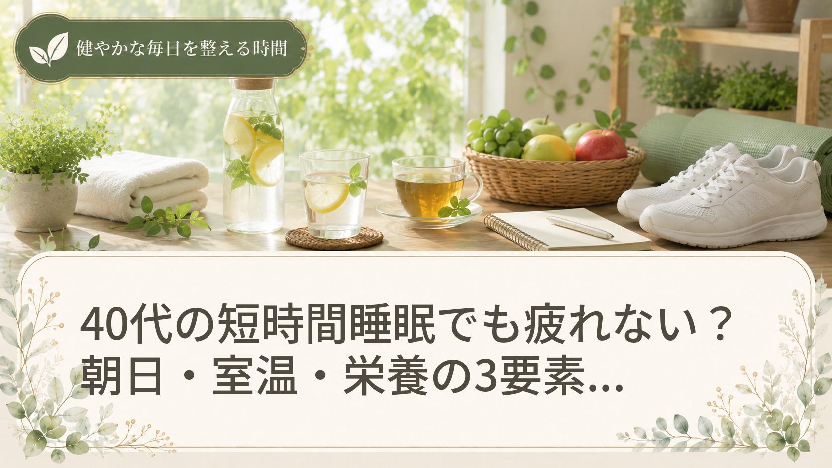 40代の短時間睡眠でも疲れない？朝日・室温・栄養の3要素改善法とは？