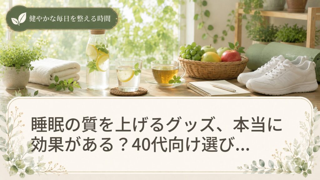 睡眠の質を上げるグッズ、本当に効果がある？40代向け選び方ガイド