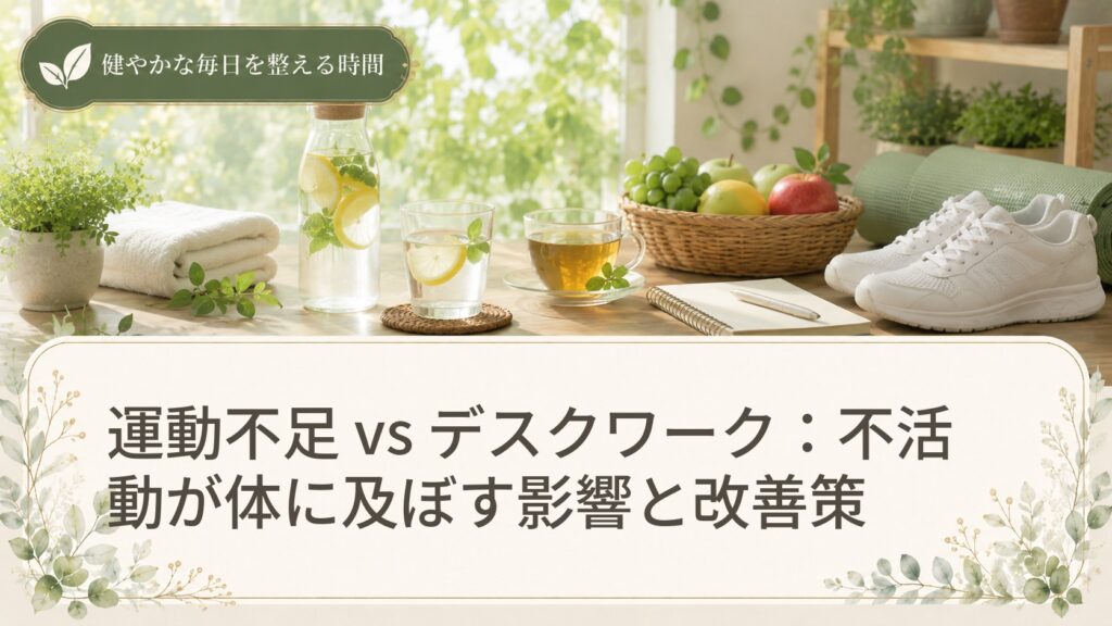 運動不足 vs デスクワーク：不活動が体に及ぼす影響と改善策
