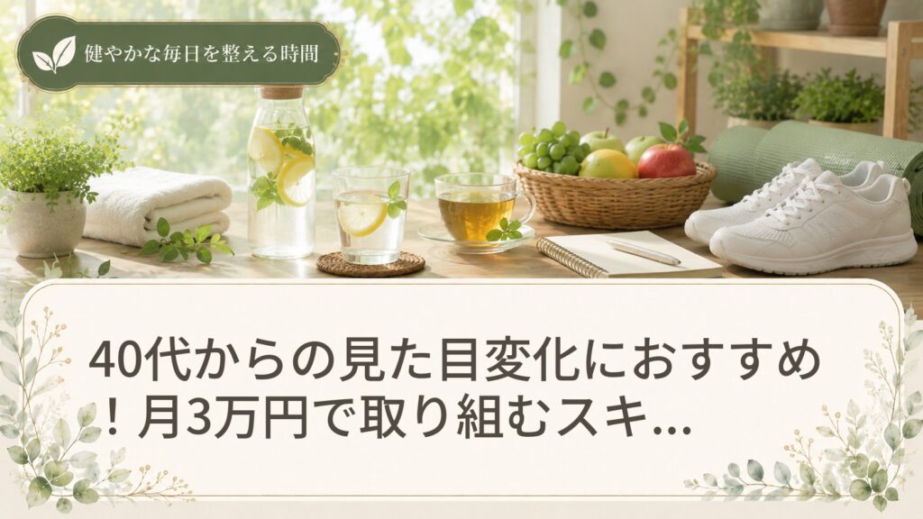 40代からの見た目変化におすすめ！月3万円で取り組むスキンケアと運動の落とし穴3つ