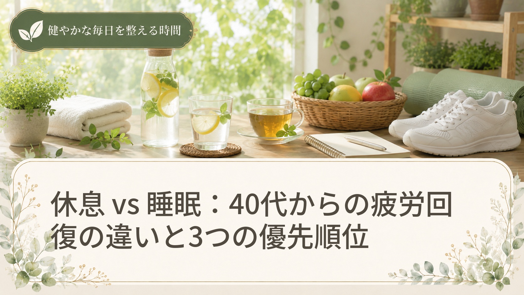 休息 vs 睡眠：40代からの疲労回復の違いと3つの優先順位
