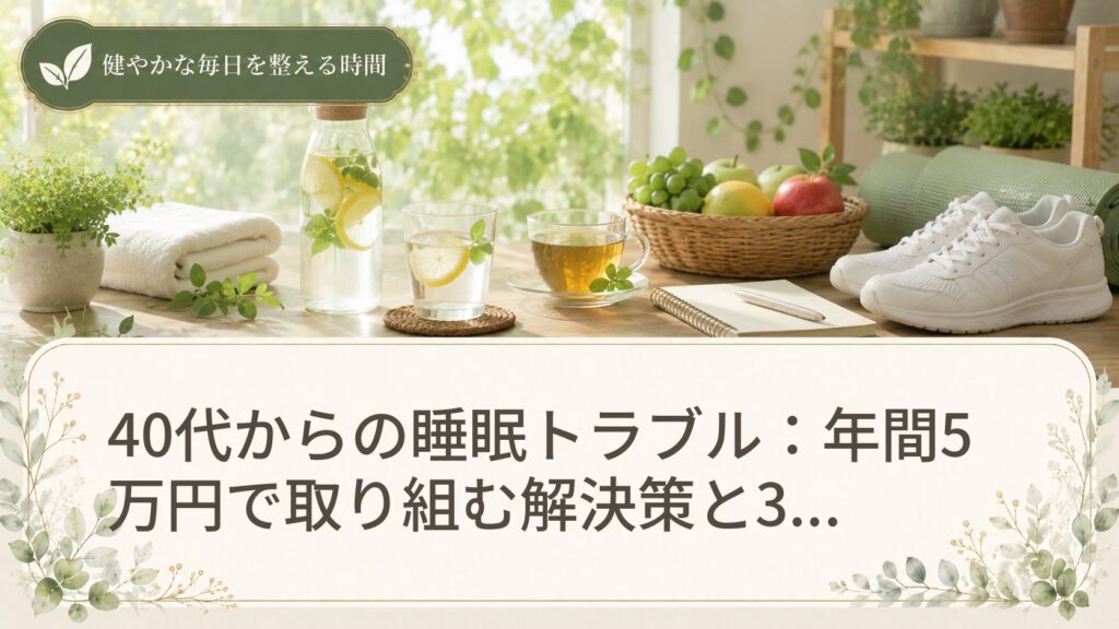 40代からの睡眠トラブル：年間5万円で取り組む解決策と3つのポイント