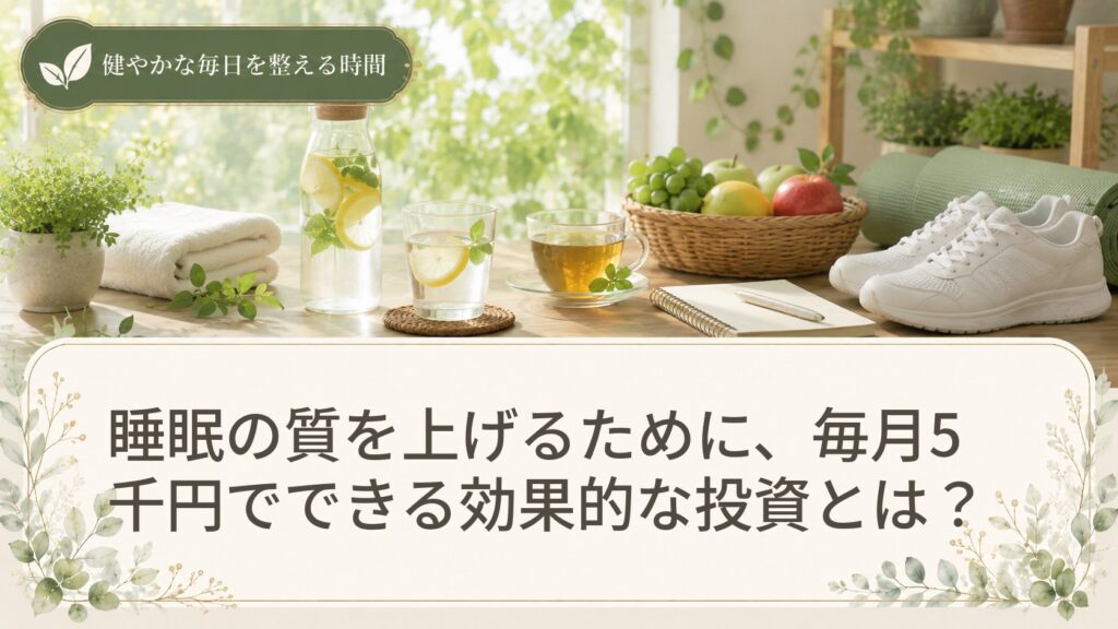 睡眠の質を上げるために、毎月5千円でできる効果的な投資とは？