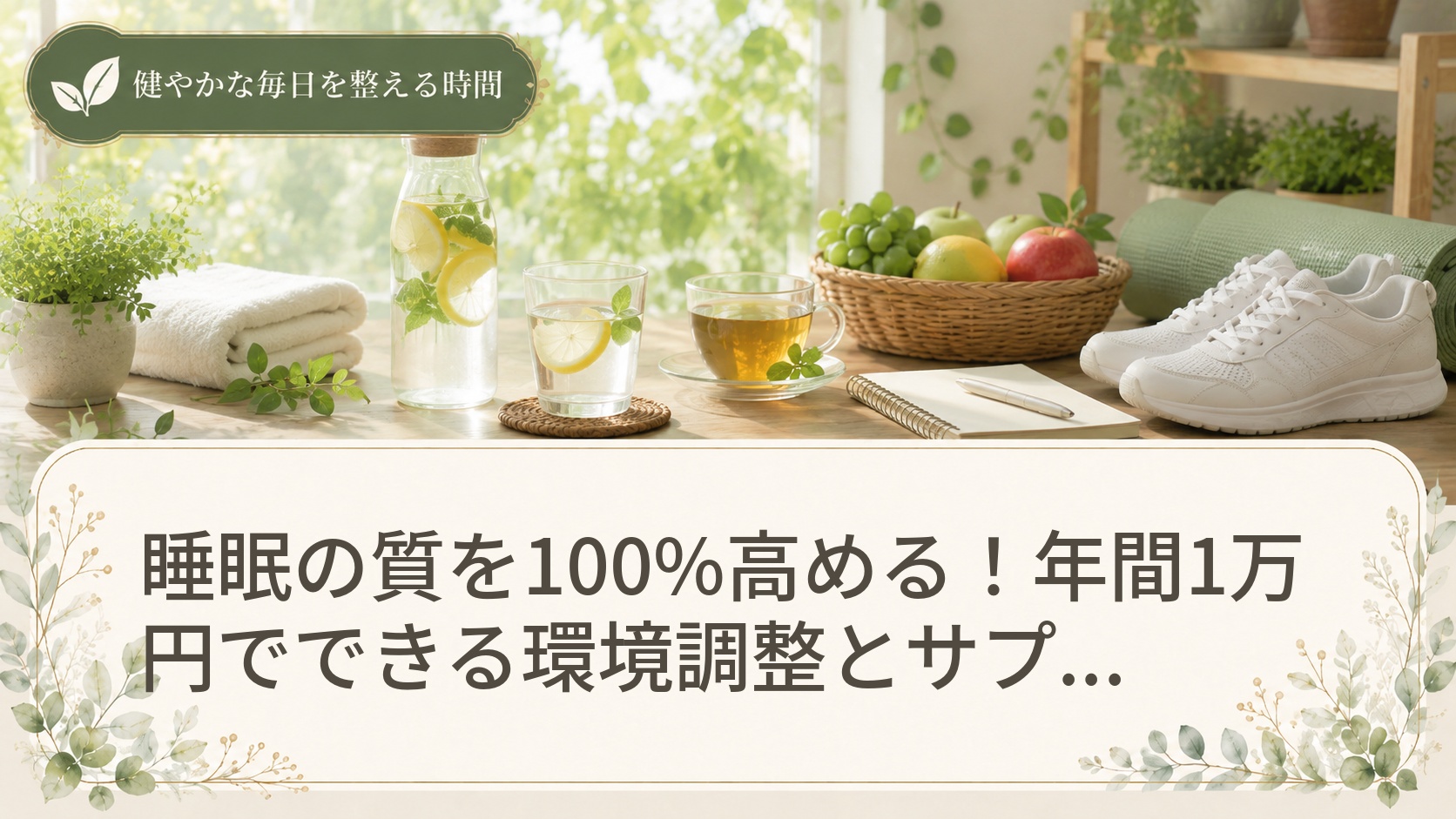 睡眠の質を100%高める！年間1万円でできる環境調整とサプリ活用術