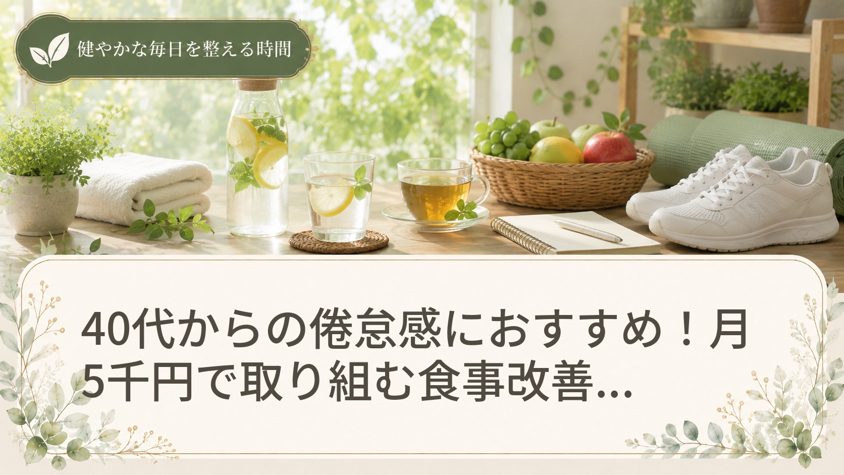 40代からの倦怠感におすすめ！月5千円で取り組む食事改善とアクティブな毎日への道5選